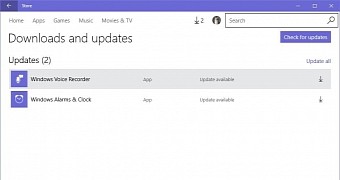 New app updates on Windows 10