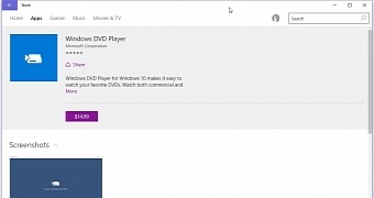 Windows DVD Player app in the Windows Store