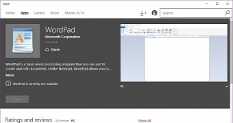 Microsoft's WordPad in the Windows Store