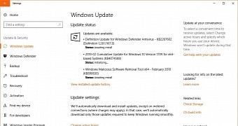 Updates available on Windows 10 Fall Creators Update