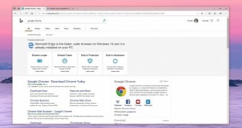 Google Chrome search results on Bing