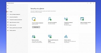 Windows Security, with Windows Defender built-in, in Windows 10