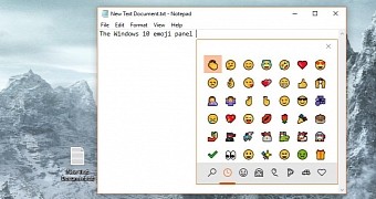 The emoji panel in Windows 10