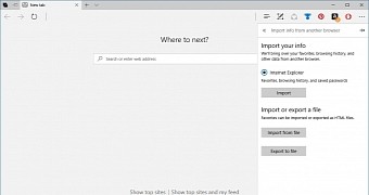 New options in Microsoft Edge browser