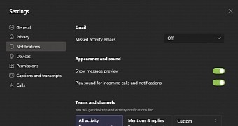 Microsoft Teams notification settings