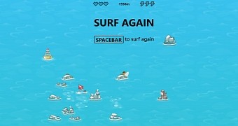Microsoft Surf Game in Microsoft Edge browser