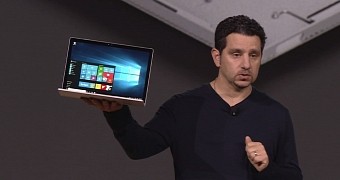 Panos Panay presenting the new Surface Book
