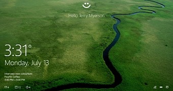 Windows 10's Windows Hello on the lock screen