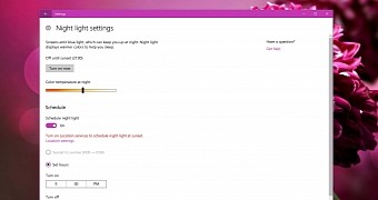 Microsoft's Night light on Windows 10 PCs