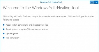 The Windows Self-Healing Tool in action