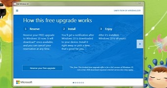 The original Get Windows 10 app released in June