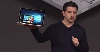 Panos Panay presenting the Surface Book on October 6, 2015