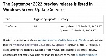 Microsoft says the update was removed from WSUS
