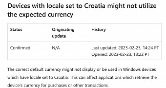 The issue is only impacting users in Croatia