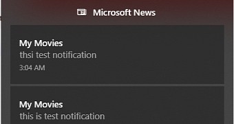 Two of the notifications that showed up on Windows 10 devices last Friday