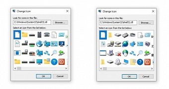 The new icons vs. the old ones in Windows 10