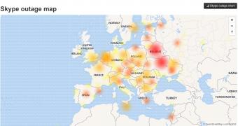 Skype outage map