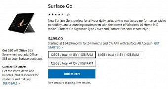 There are now three different Surface Go versions available for purchase