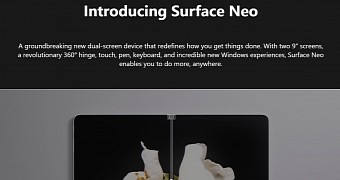 Microsoft Surface Neo landing page
