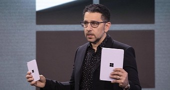 Panos Panay announcing the Surface Duo and Surface Neo
