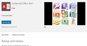 Office Centennial test in the Windows Store