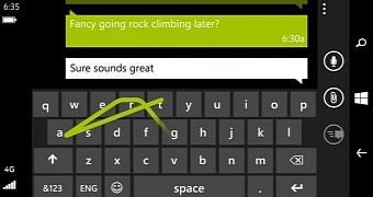 Microsoft Word Flow keyboard on Windows Phone