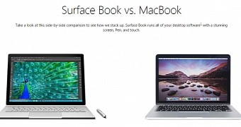 Surface Book vs. MacBook on Microsoft website