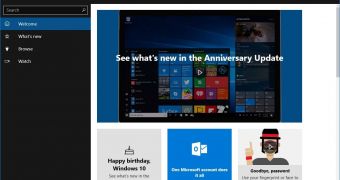 The new Get Started app on Windows 10 Anniversary Update