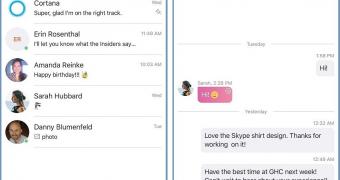 The new UI of the redesigned Skype for iOS