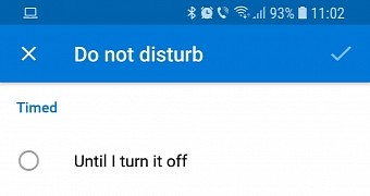 Do Not Disturb settings in Outlook for Android