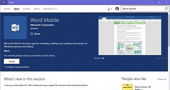 Microsoft Word in the Windows 10 Store