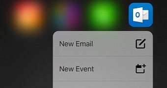 Outlook for iOS with 3D Touch support