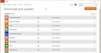 Updates waiting for download in the Windows Store