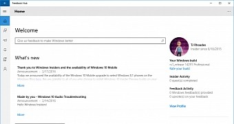 Windows 10 Feedback Hub app