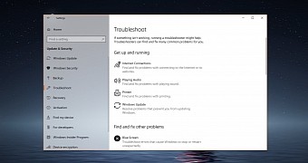 The existing troubleshooting options in Windows 10
