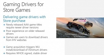 Drivers will soon be offered with game downloads in the Store