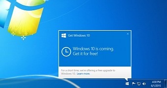 Windows 10 is free of charge for Windows 7 and 8.1 users