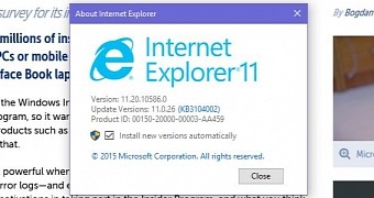 IE11 will be the only supported version of the browser