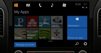 Windows Phone screen on in-car display