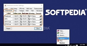 Monitor device temperature and set alarms using SpeedFan