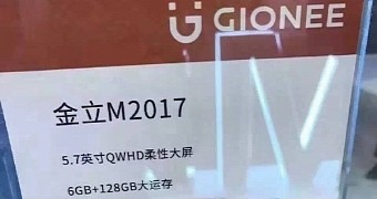 Gionee M2017 leaked specs