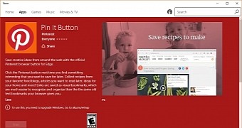 Pin It Button for Edge in the Store