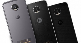 Moto Z2 Play alongside other Moto Z phones