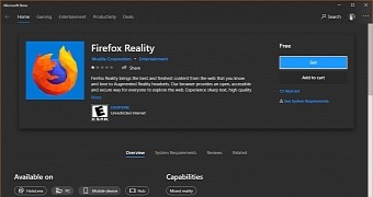 Firefox Reality in the Microsoft Store
