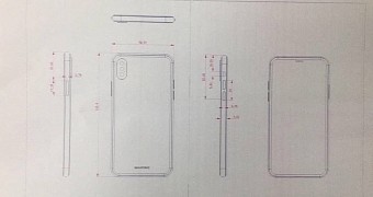 iPhone 8 schematic hinting at fingerprint placed under the display