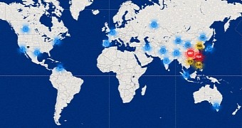 Location of Nitol botnet IPs used in the most recent DDoS attack