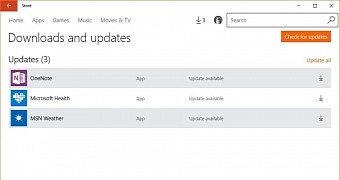 Windows 10 app updates in the store