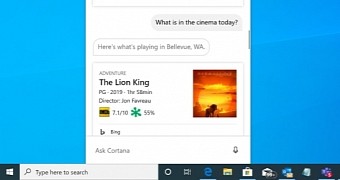 The conversation-based UI of the new Cortana