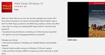 Wells Fargo app in the Windows Store