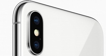 Vertically mounted iPhone X dual camera